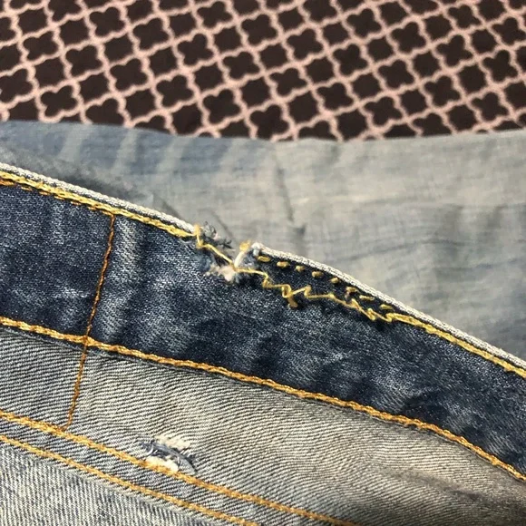 Levi’s 514 Mens Distressed Denim Light Blue Jeans Sz 40 X 32 Straight Leg